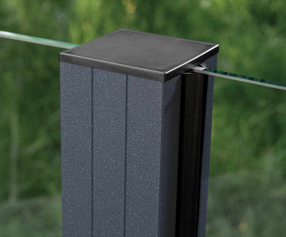 Preview: Pfosten für Sichtschutz Zaun, Aluminium 